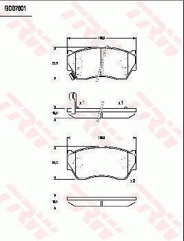 TRW GDB7801 - Brake Pad Set, disc brake autospares.lv