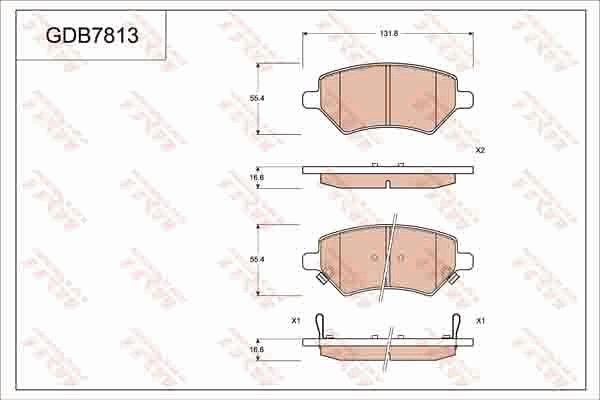 TRW GDB7813 - Brake Pad Set, disc brake autospares.lv