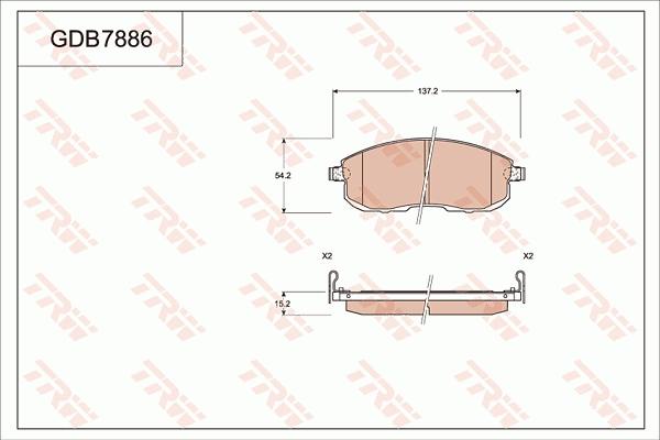 TRW GDB7886 - Brake Pad Set, disc brake autospares.lv