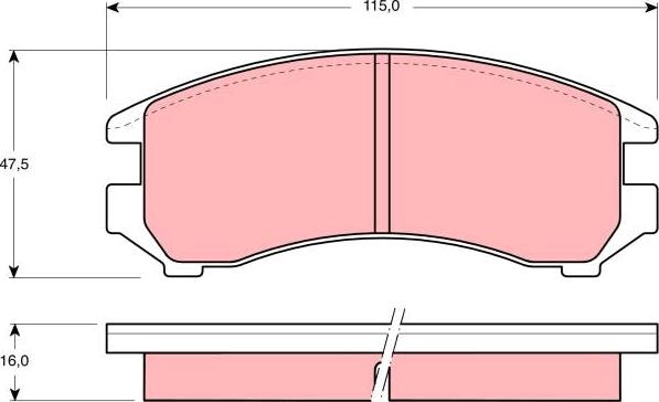 TRW GDB731 - Brake Pad Set, disc brake autospares.lv