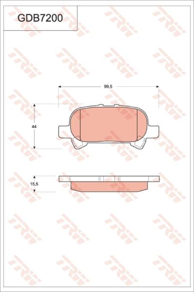 TRW GDB7200 - Brake Pad Set, disc brake autospares.lv