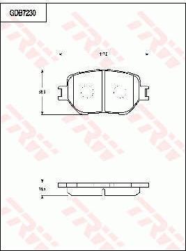 TRW GDB7230 - Brake Pad Set, disc brake autospares.lv