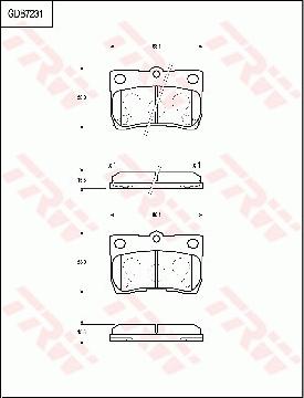 TRW GDB7231AT - Brake Pad Set, disc brake autospares.lv