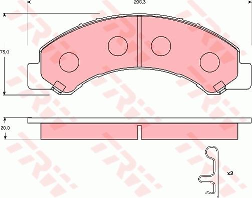 TRW GDB7233 - Brake Pad Set, disc brake autospares.lv