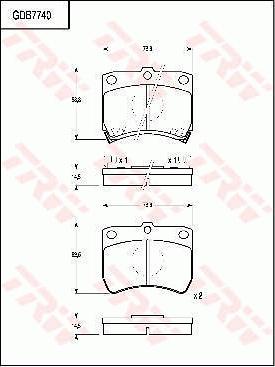 TRW GDB7740 - Brake Pad Set, disc brake autospares.lv