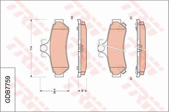 TRW GDB7759AT - Brake Pad Set, disc brake autospares.lv