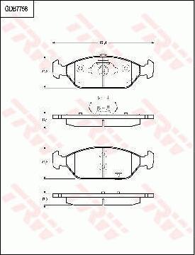 TRW GDB7758 - Brake Pad Set, disc brake autospares.lv