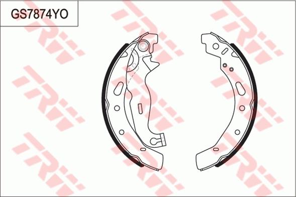 TRW GS7874 - Brake Shoe Set, parking brake autospares.lv