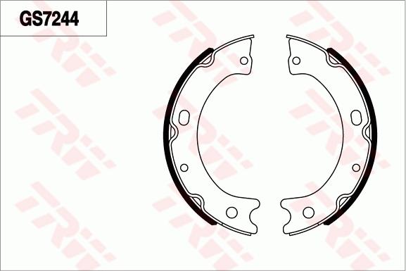 TRW GS7244 - Brake Shoe Set, parking brake autospares.lv