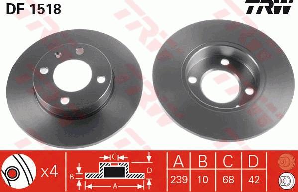 TRW GTD1051 - Brake Set, disc brakes autospares.lv