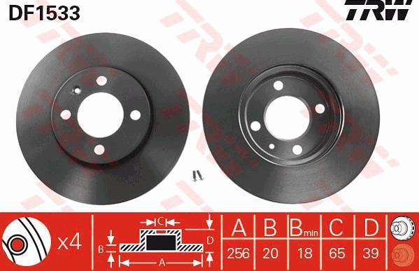 TRW GTD1029 - Brake Set, disc brakes autospares.lv