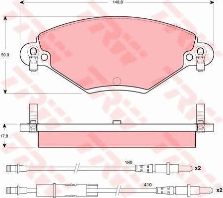 TRW GTD1157 - Brake Set, disc brakes autospares.lv