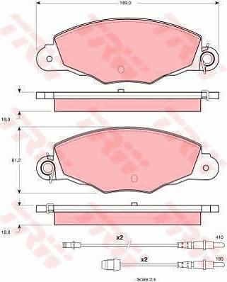 TRW GTD1137 - Brake Set, disc brakes autospares.lv