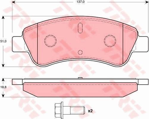 TRW GTD1123 - Brake Set, disc brakes autospares.lv