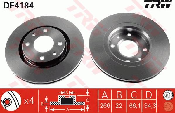 TRW GTD1123 - Brake Set, disc brakes autospares.lv