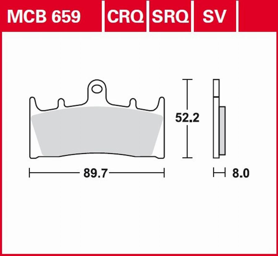 TRW MCB659 - Brake Pad Set, disc brake autospares.lv