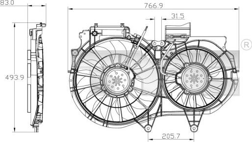 TYC 802-0053 - Fan, radiator autospares.lv