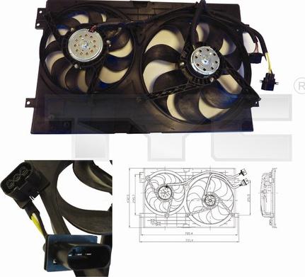 TYC 837-0024 - Fan, radiator autospares.lv