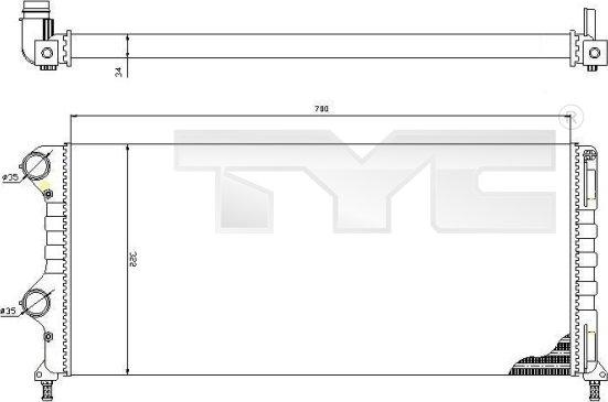 TYC 709-0015-R - Radiator, engine cooling autospares.lv