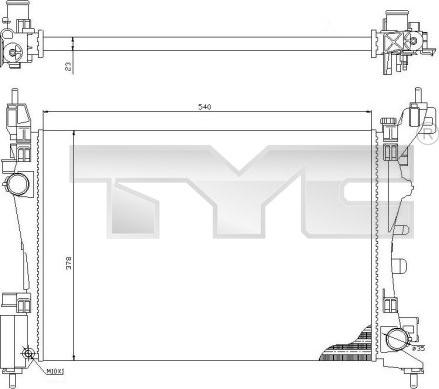 TYC 709-0018 - Radiator, engine cooling autospares.lv