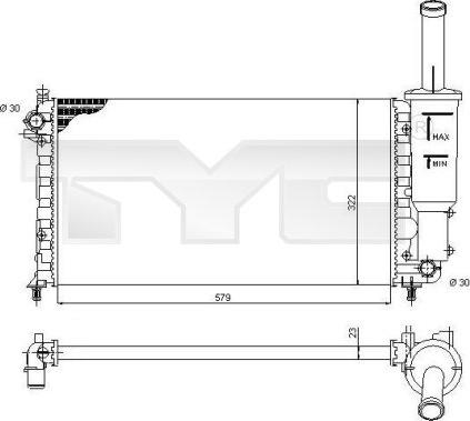 TYC 709-0013 - Radiator, engine cooling autospares.lv