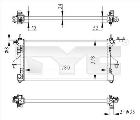 TYC 709-0020-R - Radiator, engine cooling autospares.lv