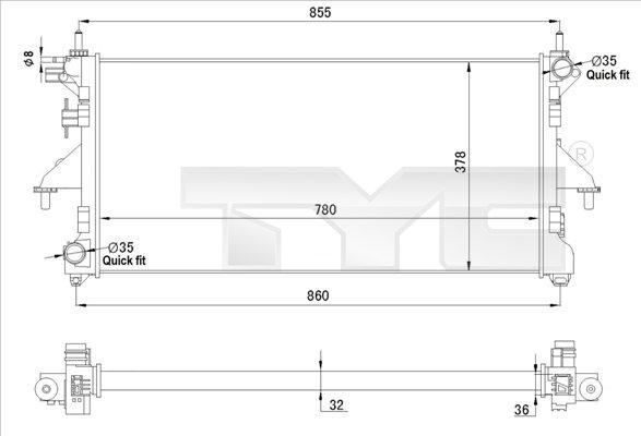 TYC 709-0028-R - Radiator, engine cooling autospares.lv