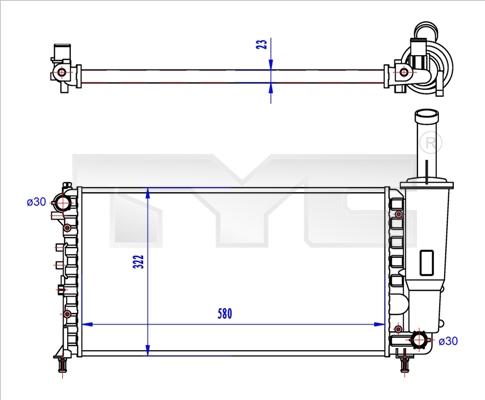 TYC 709-0027-R - Radiator, engine cooling autospares.lv