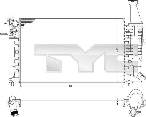 TYC 705-0069 - Radiator, engine cooling autospares.lv