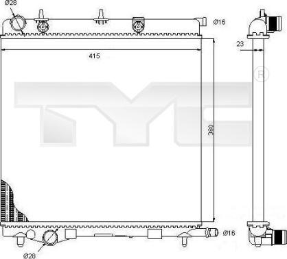 TYC 705-0068 - Radiator, engine cooling autospares.lv