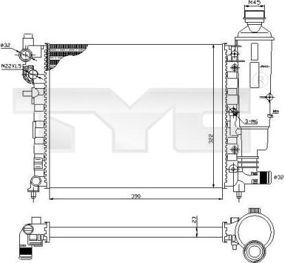 TYC 705-0032 - Radiator, engine cooling autospares.lv