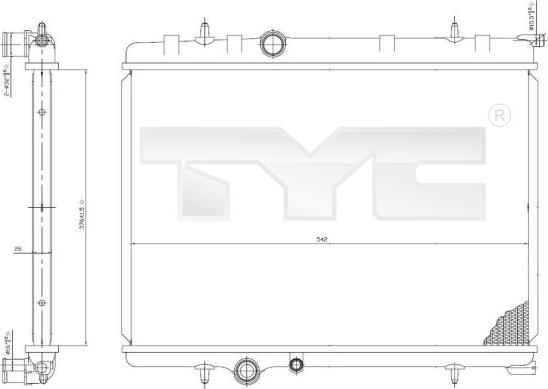 TYC 705-0028 - Radiator, engine cooling autospares.lv