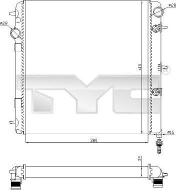 TYC 705-0071-R - Radiator, engine cooling autospares.lv