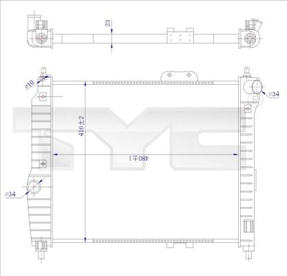 TYC 706-0021-R - Radiator, engine cooling autospares.lv