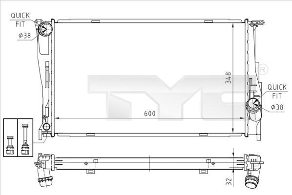 TYC 703-0008 - Radiator, engine cooling autospares.lv