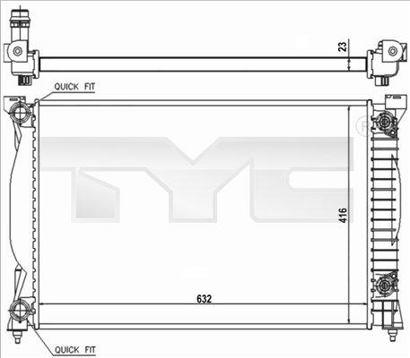 TYC 702-0014-R - Radiator, engine cooling autospares.lv