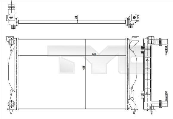 TYC 702-0012-R - Radiator, engine cooling autospares.lv