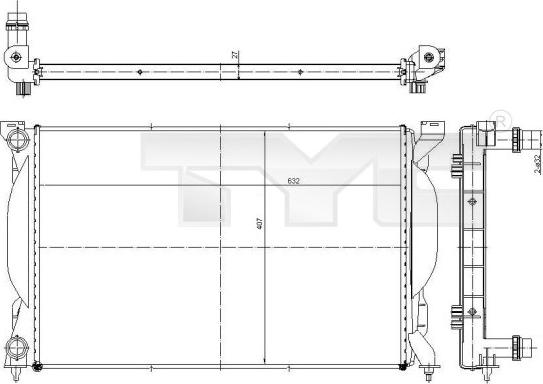 TYC 702-0012 - Radiator, engine cooling autospares.lv