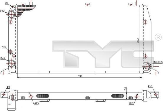 TYC 702-0035 - Radiator, engine cooling autospares.lv