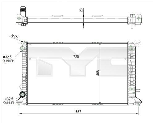 TYC 702-0037-R - Radiator, engine cooling autospares.lv