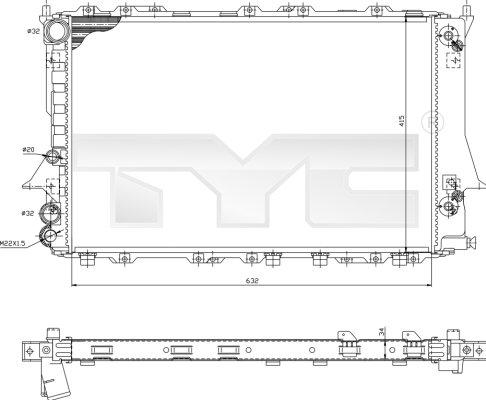 TYC 702-0026-R - Radiator, engine cooling autospares.lv