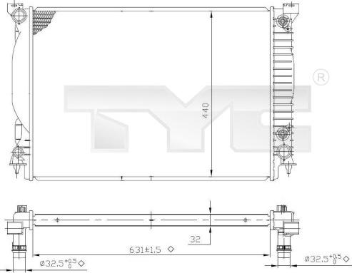 TYC 702-0021 - Radiator, engine cooling autospares.lv