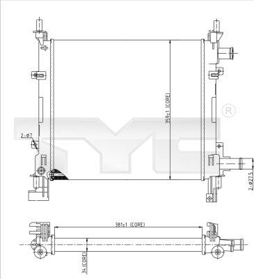 TYC 710-0042-R - Radiator, engine cooling autospares.lv