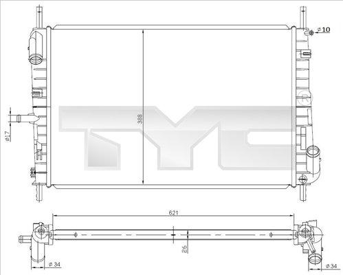 TYC 710-0047 - Radiator, engine cooling autospares.lv