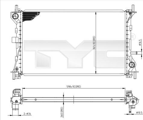 TYC 710-0052 - Radiator, engine cooling autospares.lv