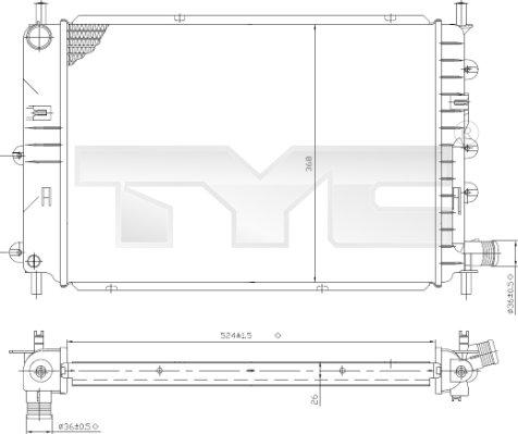 TYC 710-0035 - Radiator, engine cooling autospares.lv