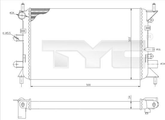 TYC 710-0036-R - Radiator, engine cooling autospares.lv