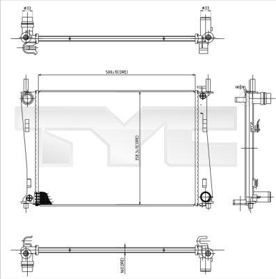 TYC 710-0031 - Radiator, engine cooling autospares.lv