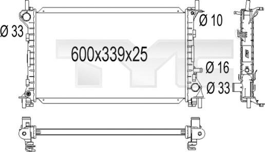 TYC 710-1001 - Radiator, engine cooling autospares.lv