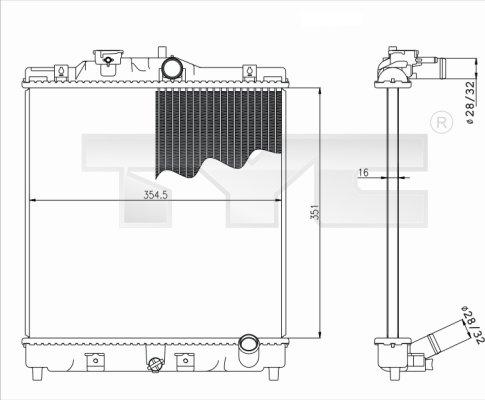 TYC 712-0052 - Radiator, engine cooling autospares.lv